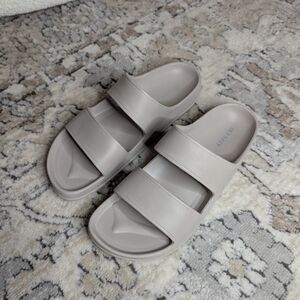 Stylish Taupe Slide Sandals